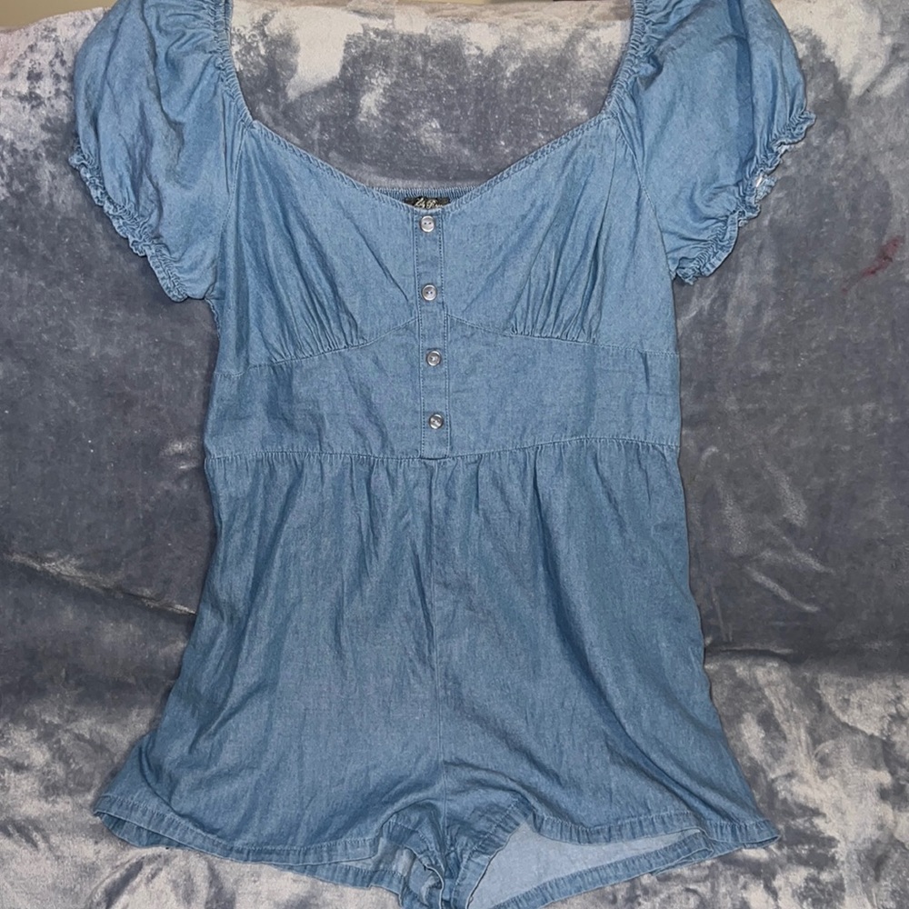 Lily Rose Jean print romper